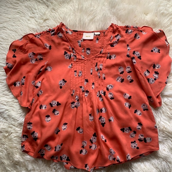 Anthropologie Maeve Flutter Maya Floral Blouse-S2 - Picture 6 of 12